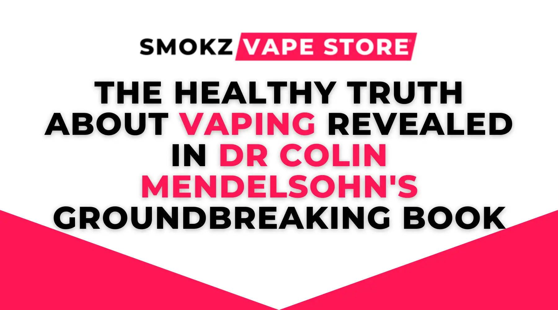 Vape store advertisement and vaping book cover featuring Colin Mendelsohn and nic salt