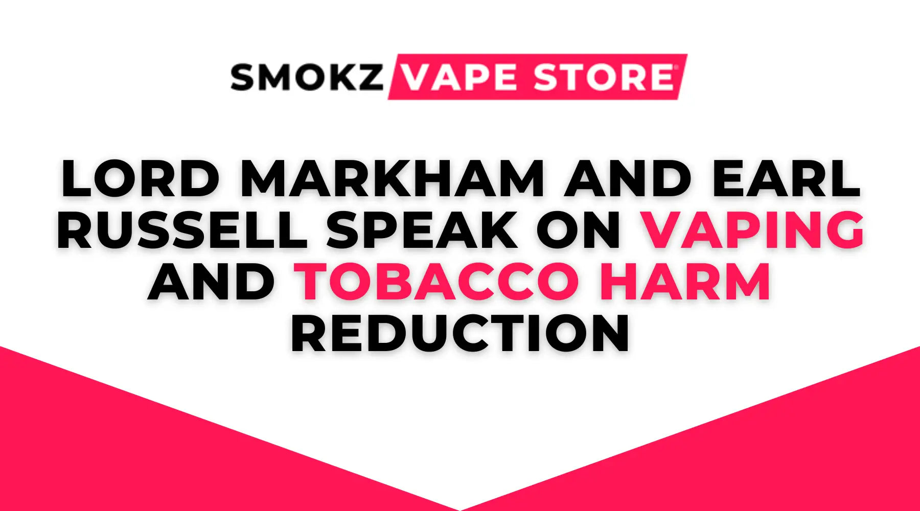 Promotional graphic for a vape store event on tobacco harm reduction featuring Earl Russell Speak