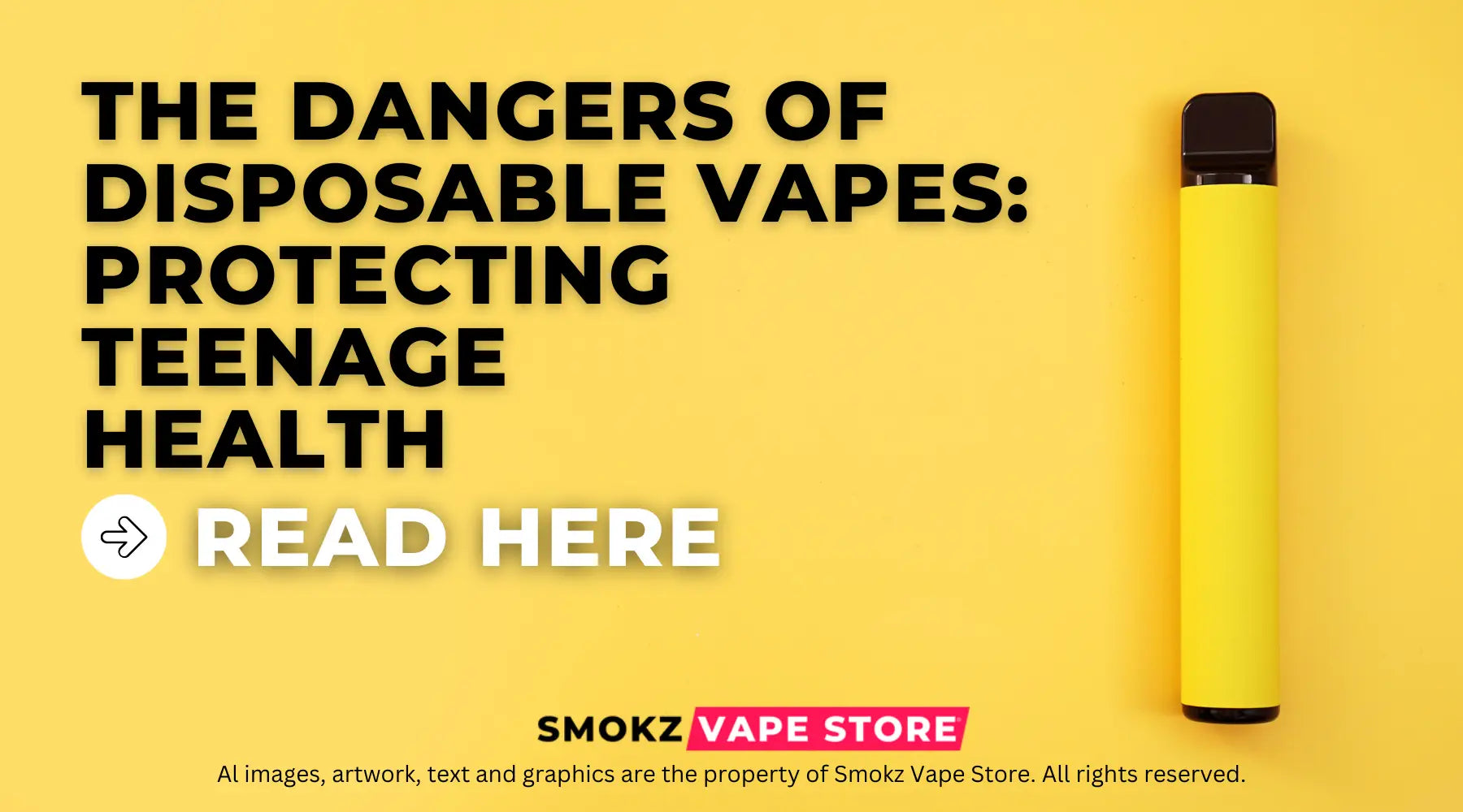 Yellow disposable vape pen highlighting nicotine addiction and long-term effects on teens