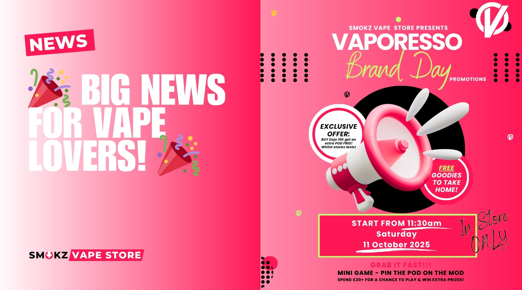 Vaporesso Exclusive Event at Smokz Vape Store – 11 Oct 2025.