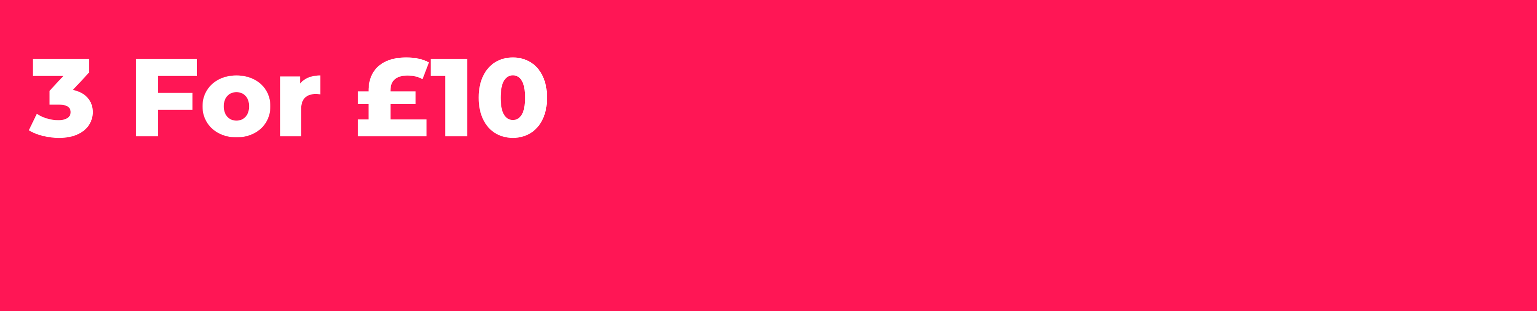 Bright pink 3 for 10 e-liquids banner featuring nic salts and best-selling flavors