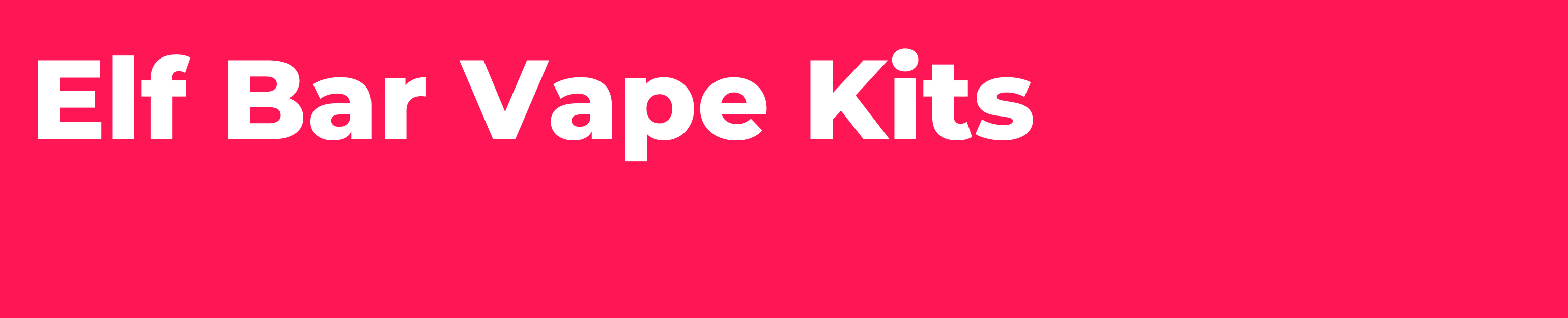 White text on red background reading Elf Bar Vape Kits in collection of Elf Bar Vape Pod Kits