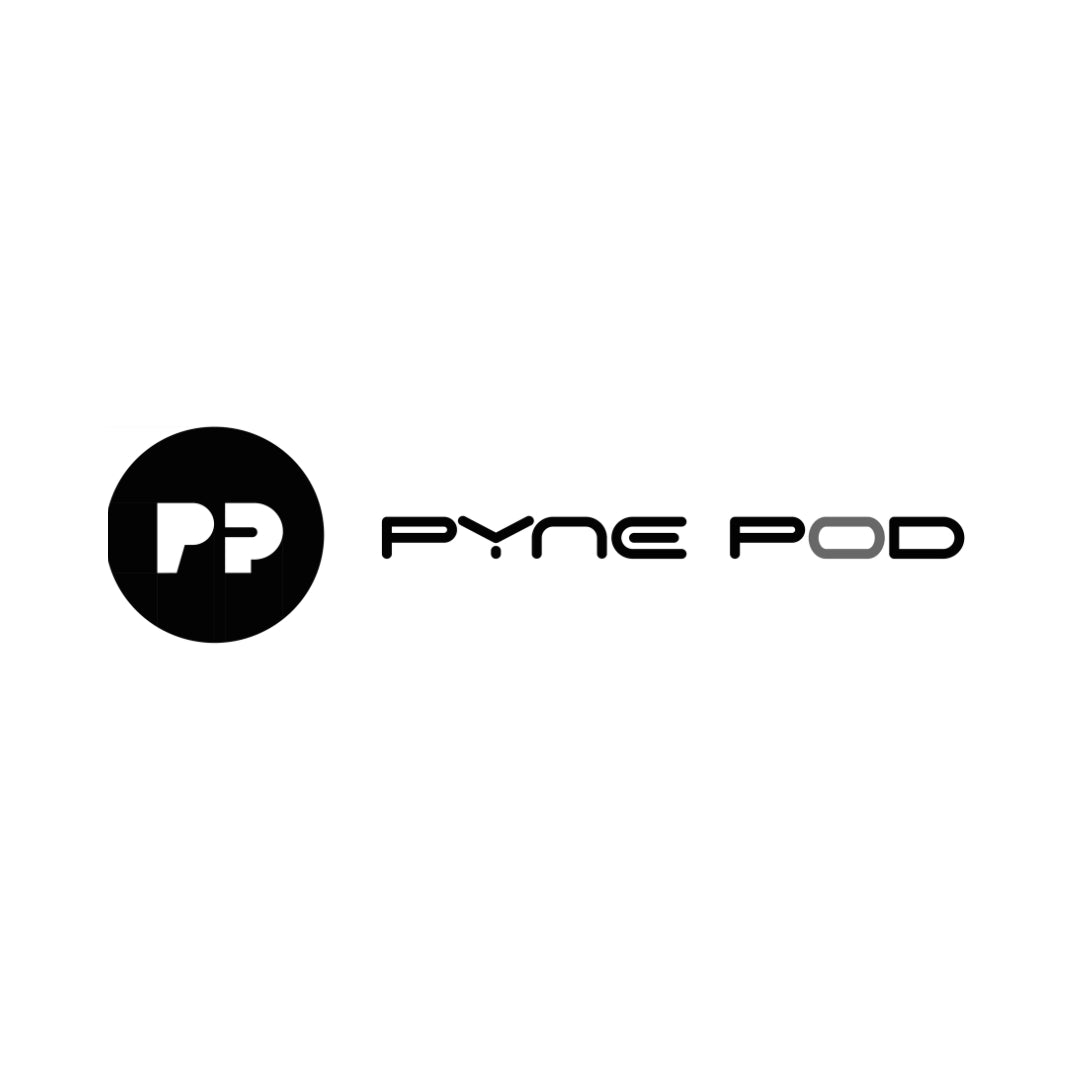 Black and white Pyne Pod Vape logo from Pyne Pod Vape 10K refillable pod collection