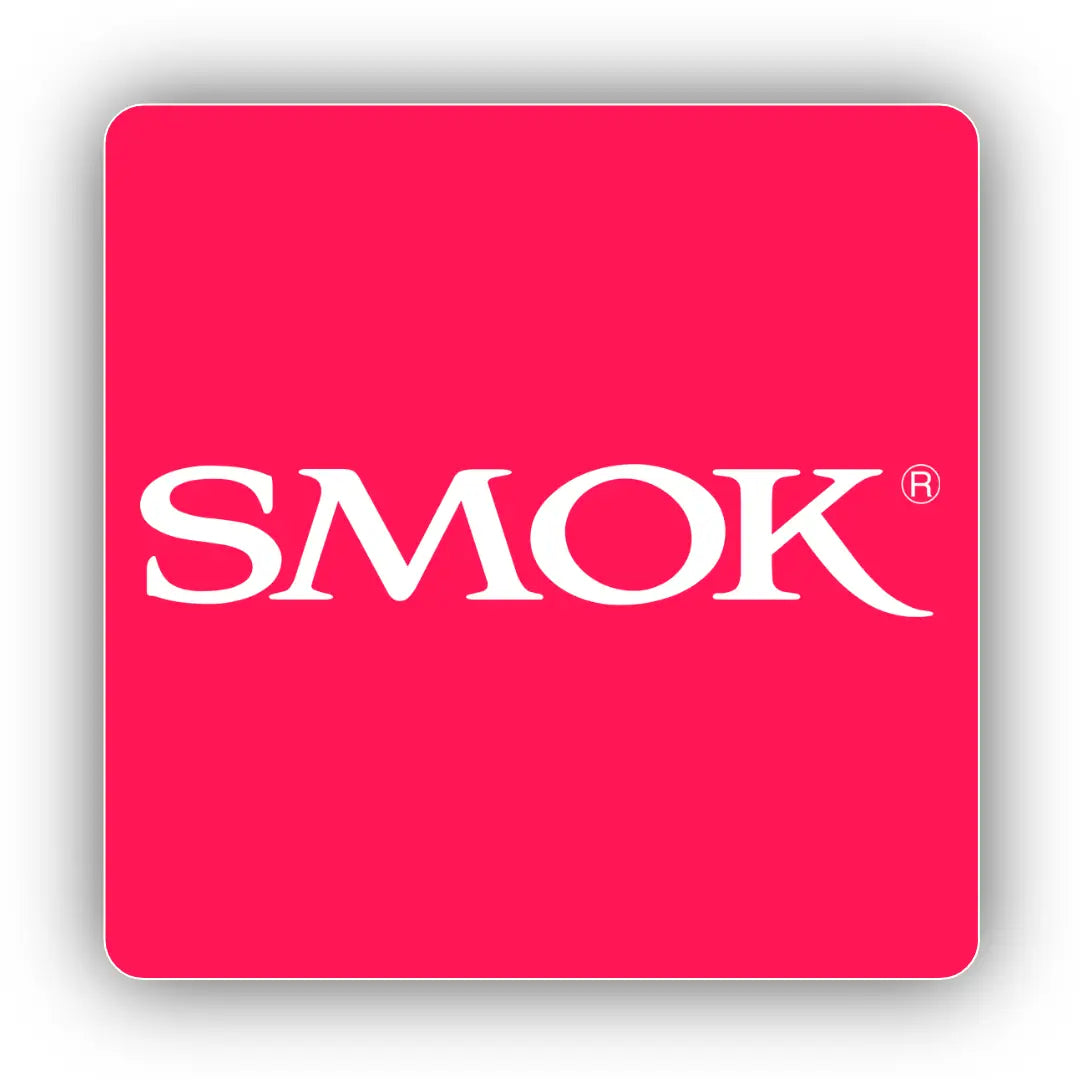 Red square smok vape logo with smok and nic salt branding in smok vape collection