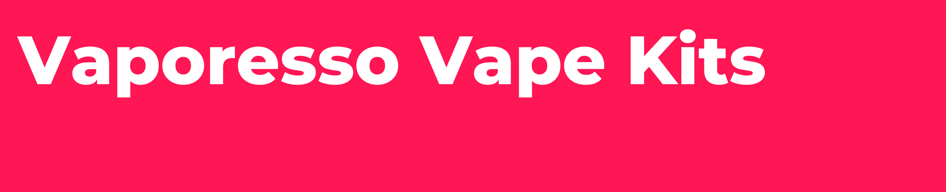 White Vaporesso Vape Kits text on red background from Vaporesso Vape Kits UK collection