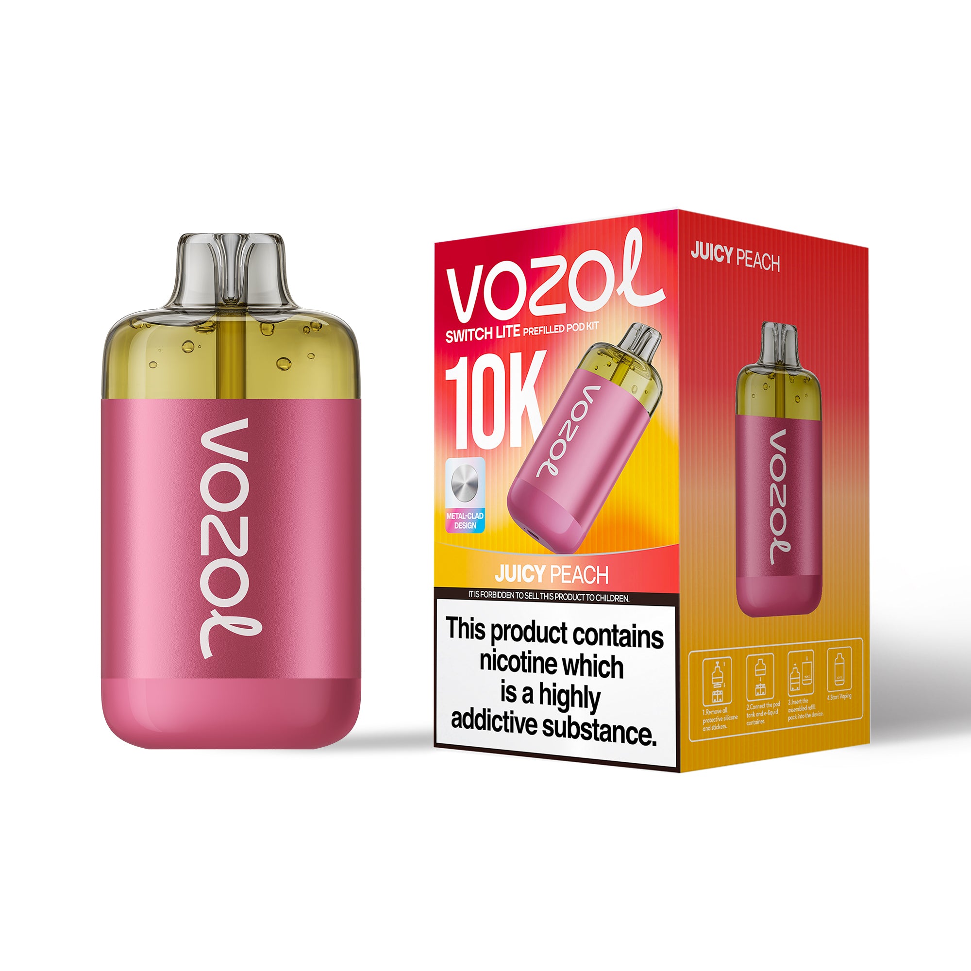 Vozol 10k Switch Lite Prefilled Pod Kit Juicy Peach