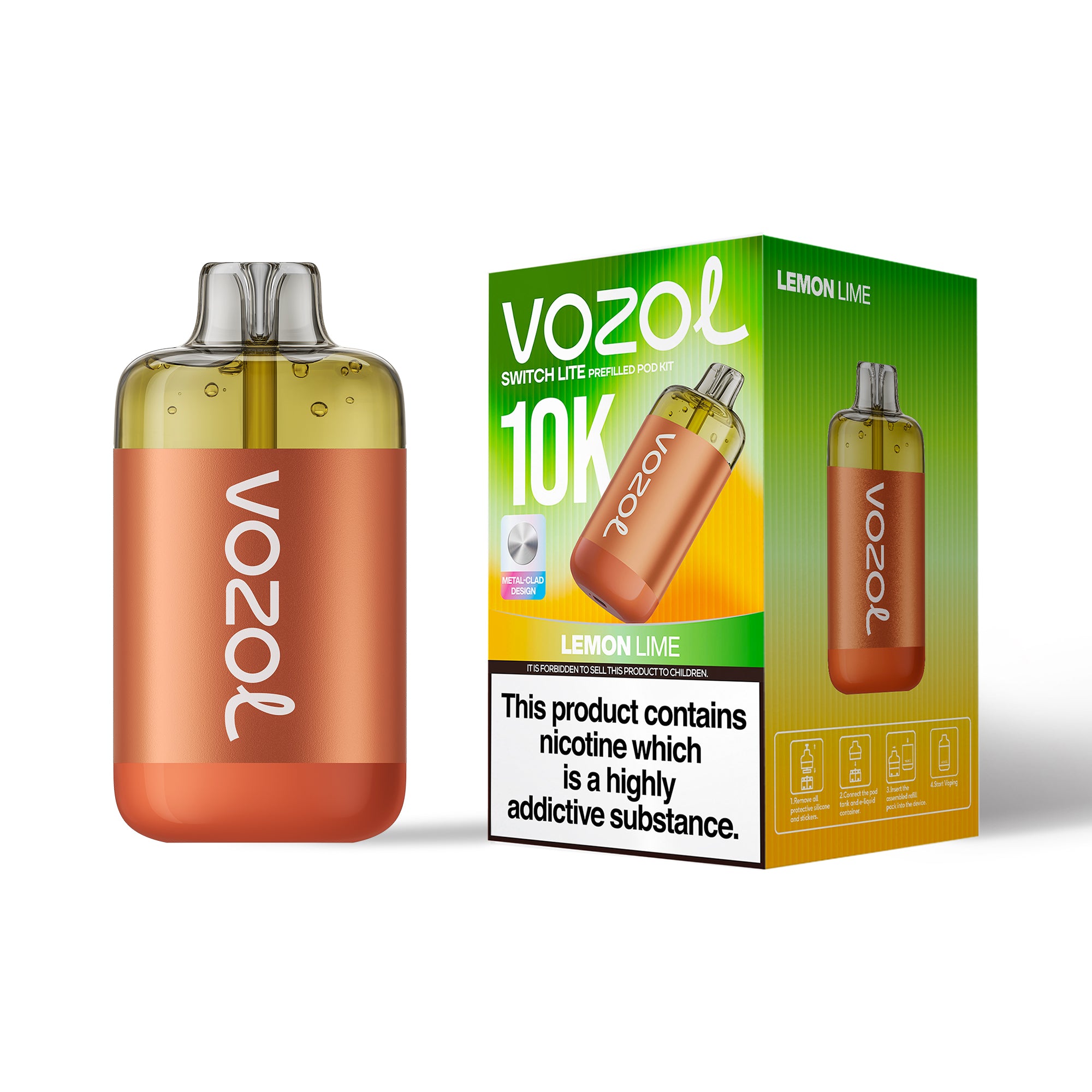 Vozol 10k Switch Lite Prefilled Pod Kit Lemon Lime