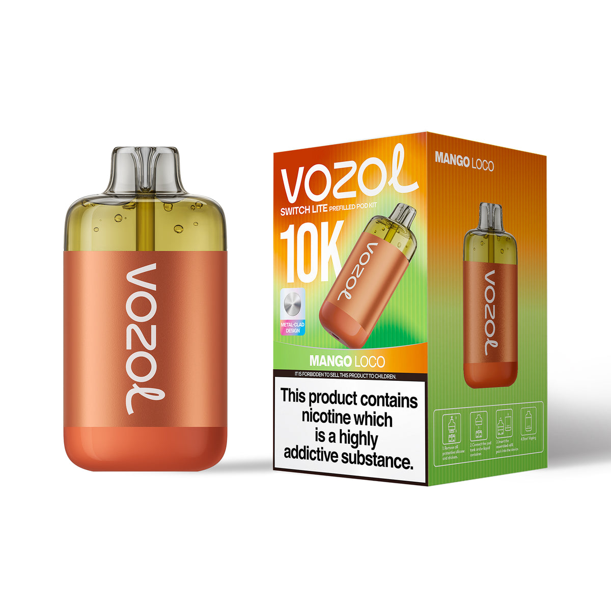 Vozol 10k Switch Lite Prefilled Pod Kit Mango Loco - Smokz Vape Store