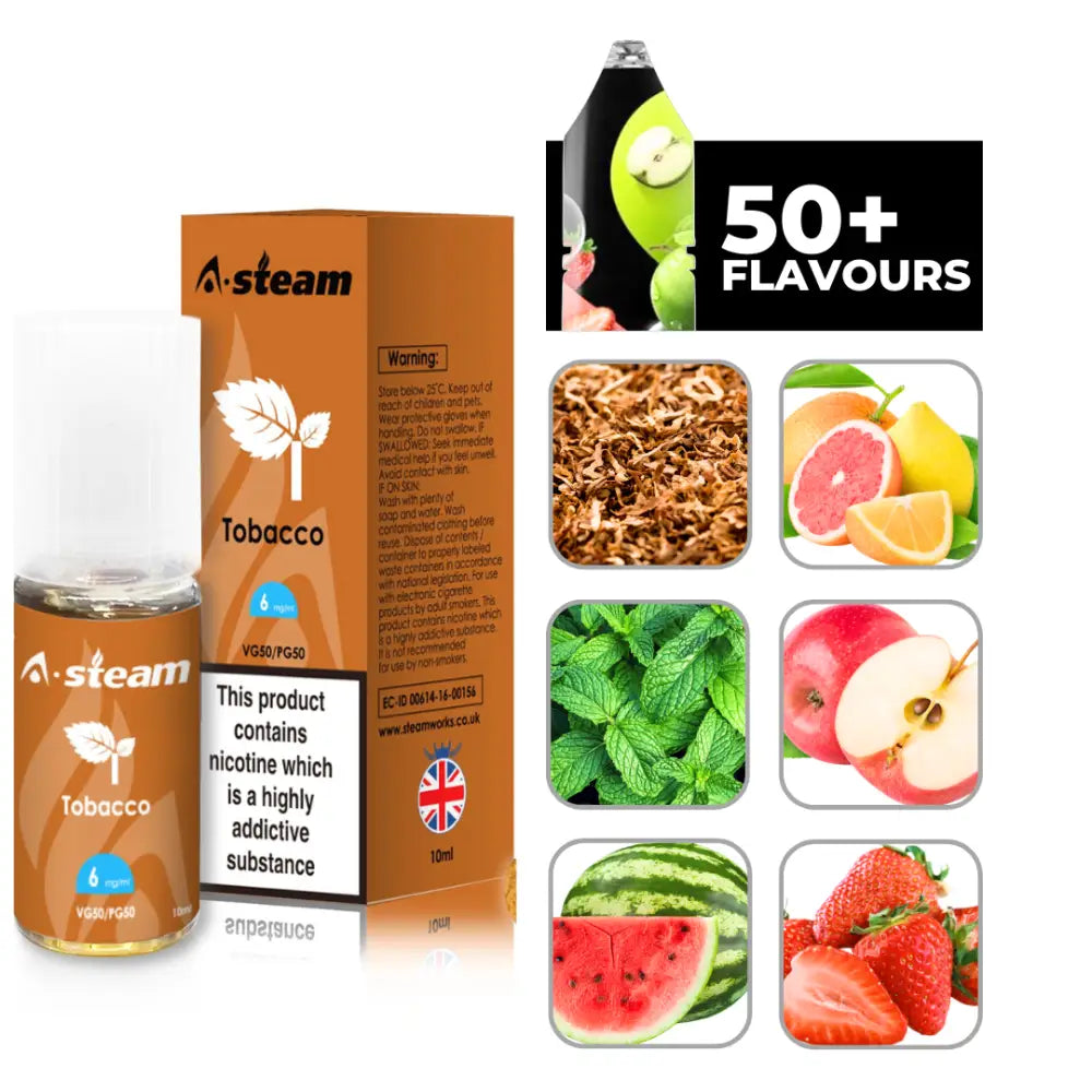 A Steam 10ml E Liquid Vape Liquid with Various Flavor Options
