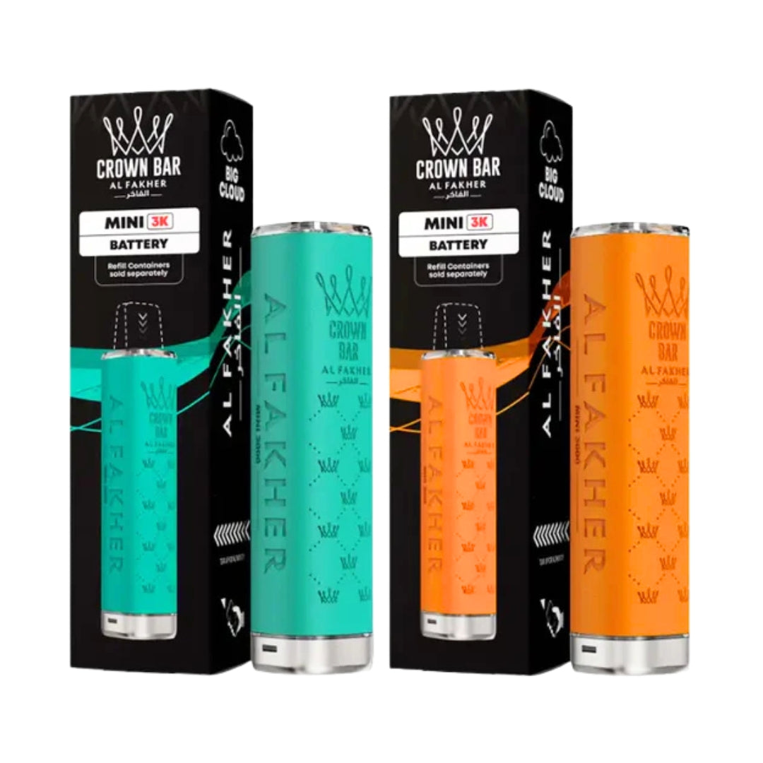 Al Fakher Crown Bar Mini 3K Battery | Rechargeable Unit | Smokz Al Fakher Crown Bar Mini 3K Battery | Rechargeable Unit | Smokz