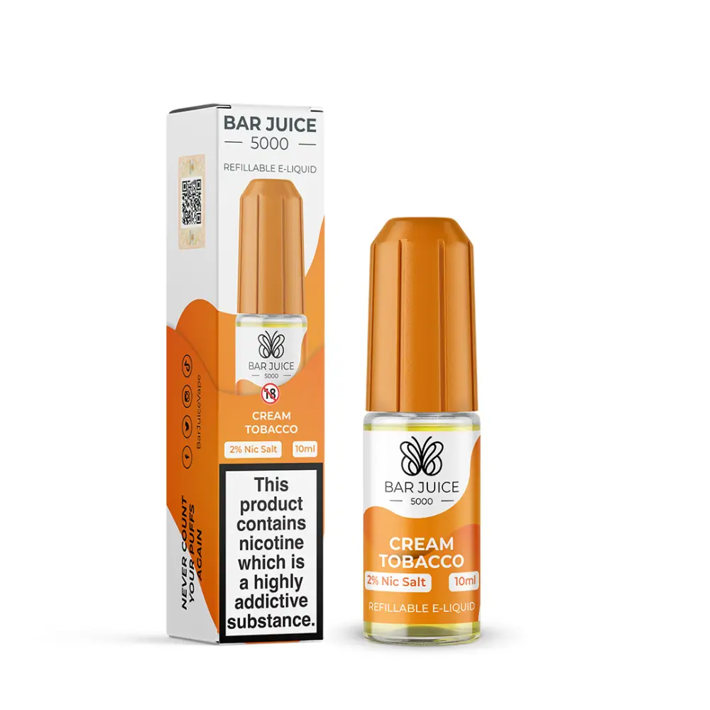 Bar Juice 5000 Cream Tobacco Nic Salt - 10ml - CLEARANCE.