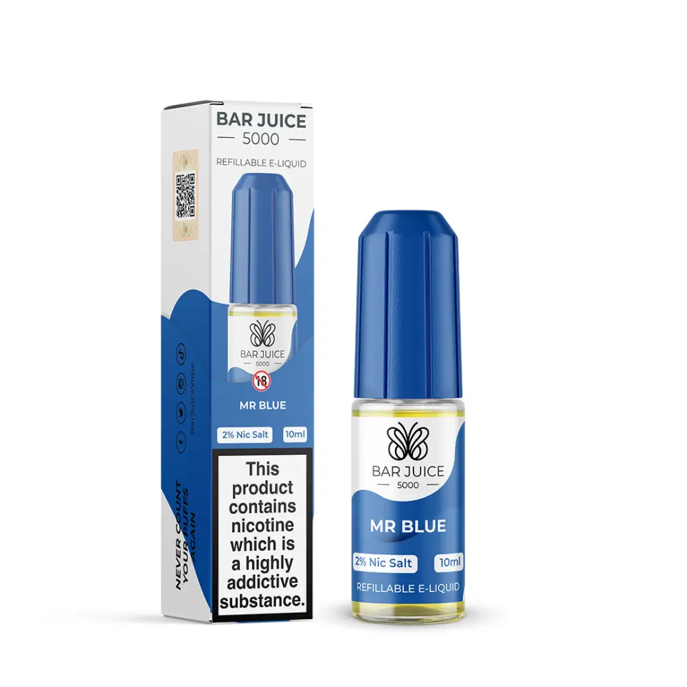 Bar Juice 5000 Mr Blue (Blue Raspberry Slushie) Nic Salt - 10ml - CLEARANCE.