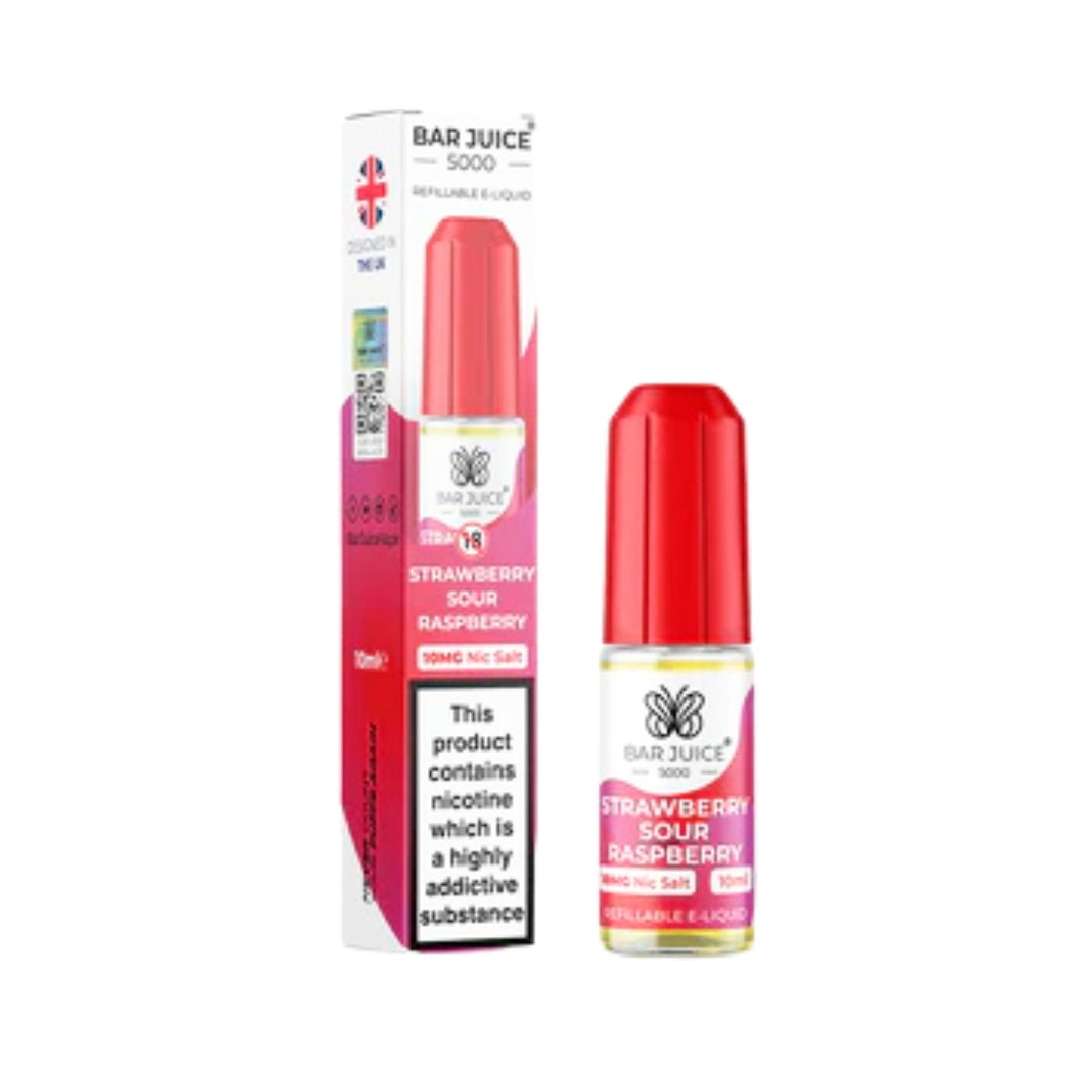 Bar Juice 5000 Strawberry Sour Raspberry Nic Salt E-Liquid.