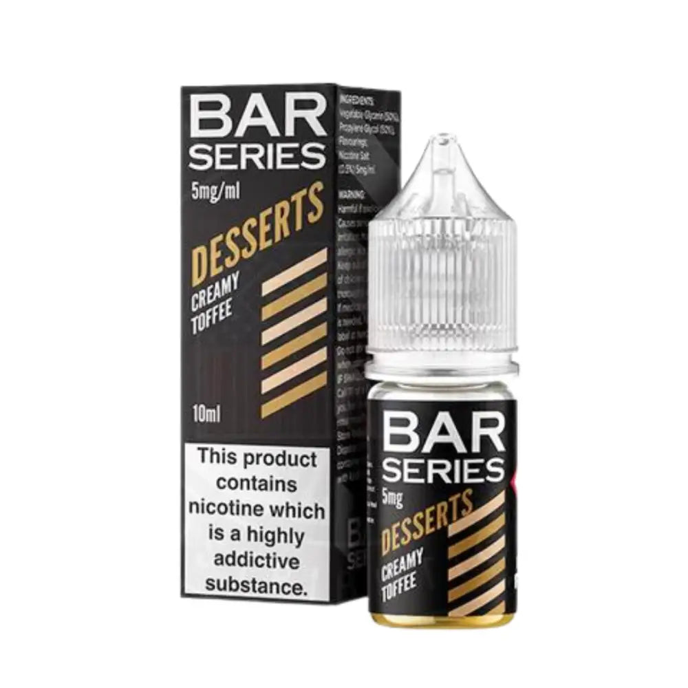 Creamy Toffee flavored e-liquid from Bar Series Desserts Nic Salts at Smokz Vape Store