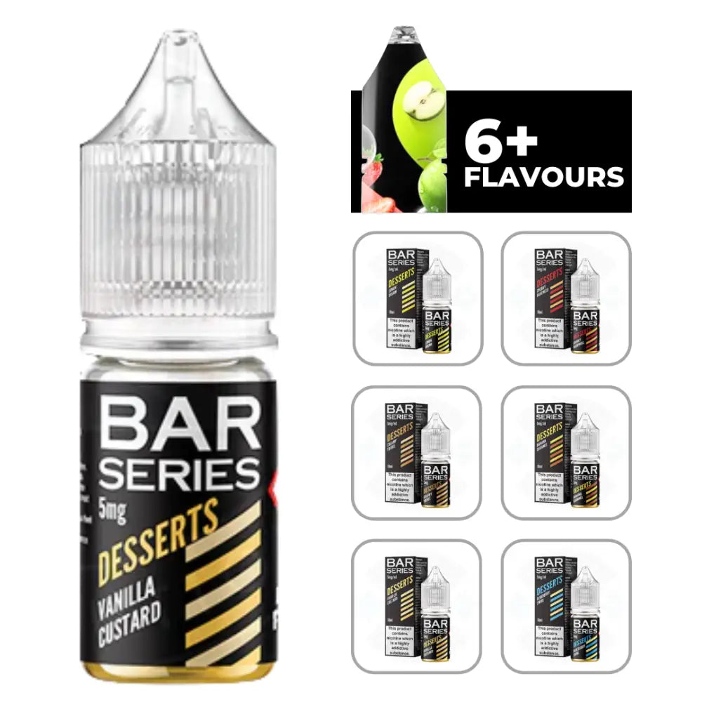 Vanilla custard flavored vape juice from Bar Series Desserts Nic Salts at Smokz Vape Store
