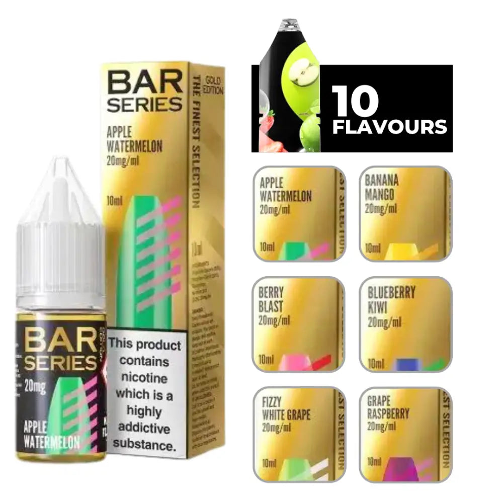 Alt text for Bar Series Gold Edition E-Liquid Apple Watermelon at Smokz Vape Store