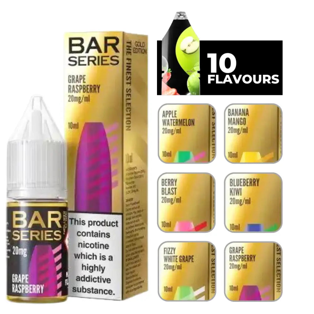 Vape liquid Bar Series Gold Edition e-liquid Grape Raspberry flavor with 10 flavors