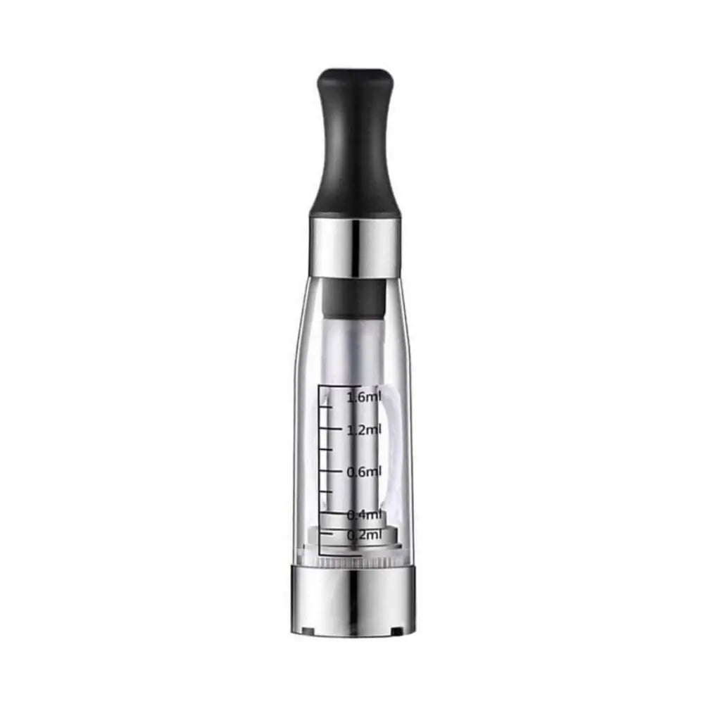 Clear glass chrome Ce4 clearomizer vape tank with black mouthpiece for smokz vape store