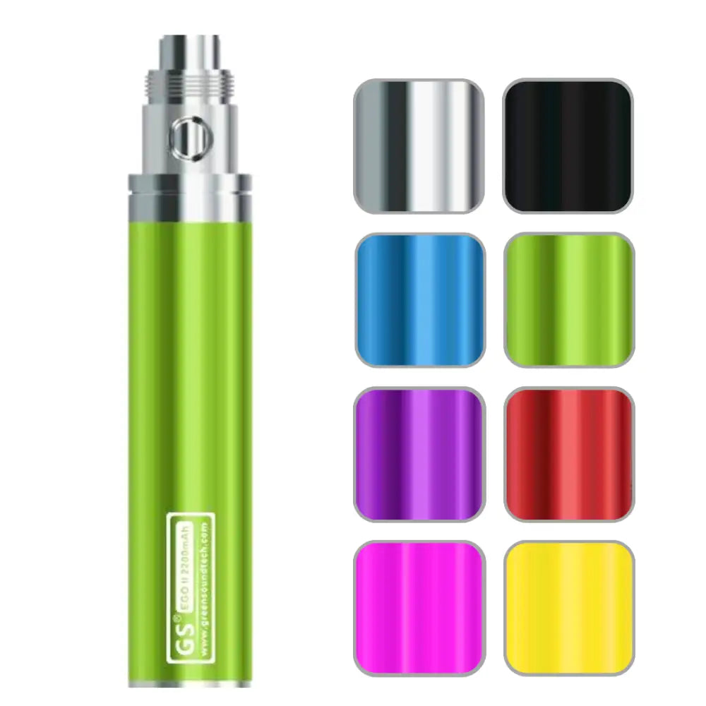Green Ego 2 vape pen kit with seven color options at Smokz Vape Store, ideal for nic salt