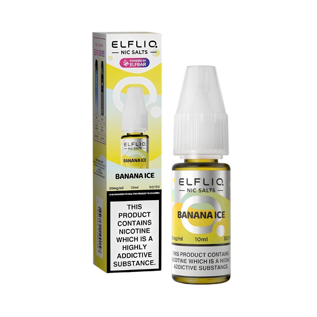 Elfliq Banana Ice Nic Salt E-Liquid.