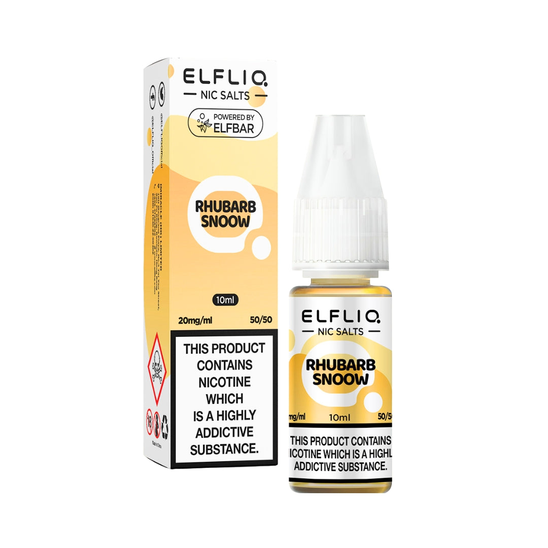 Elfliq Rhubarb Snoow Nic Salt E-Liquid.