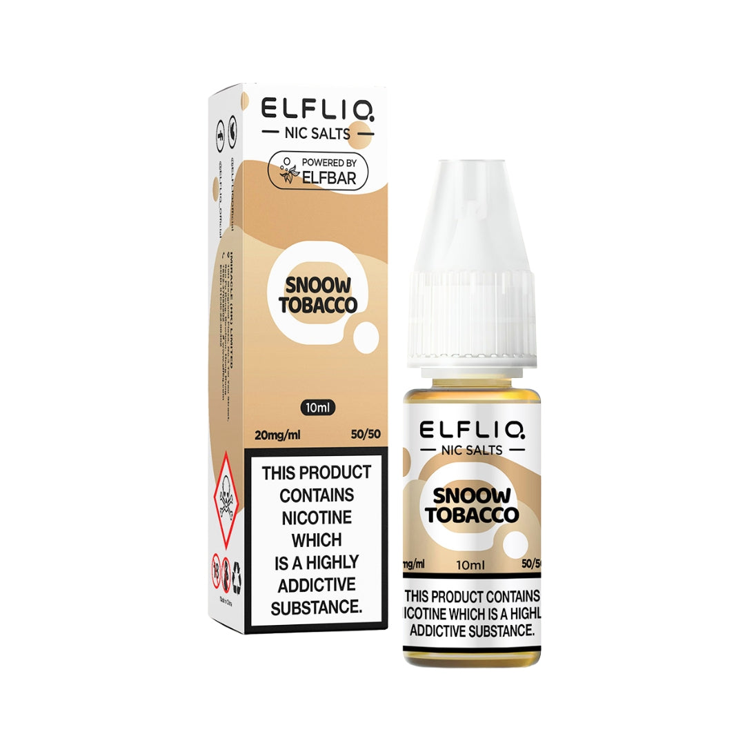Elfliq Snoow Tobacco Nic Salt E-Liquid.