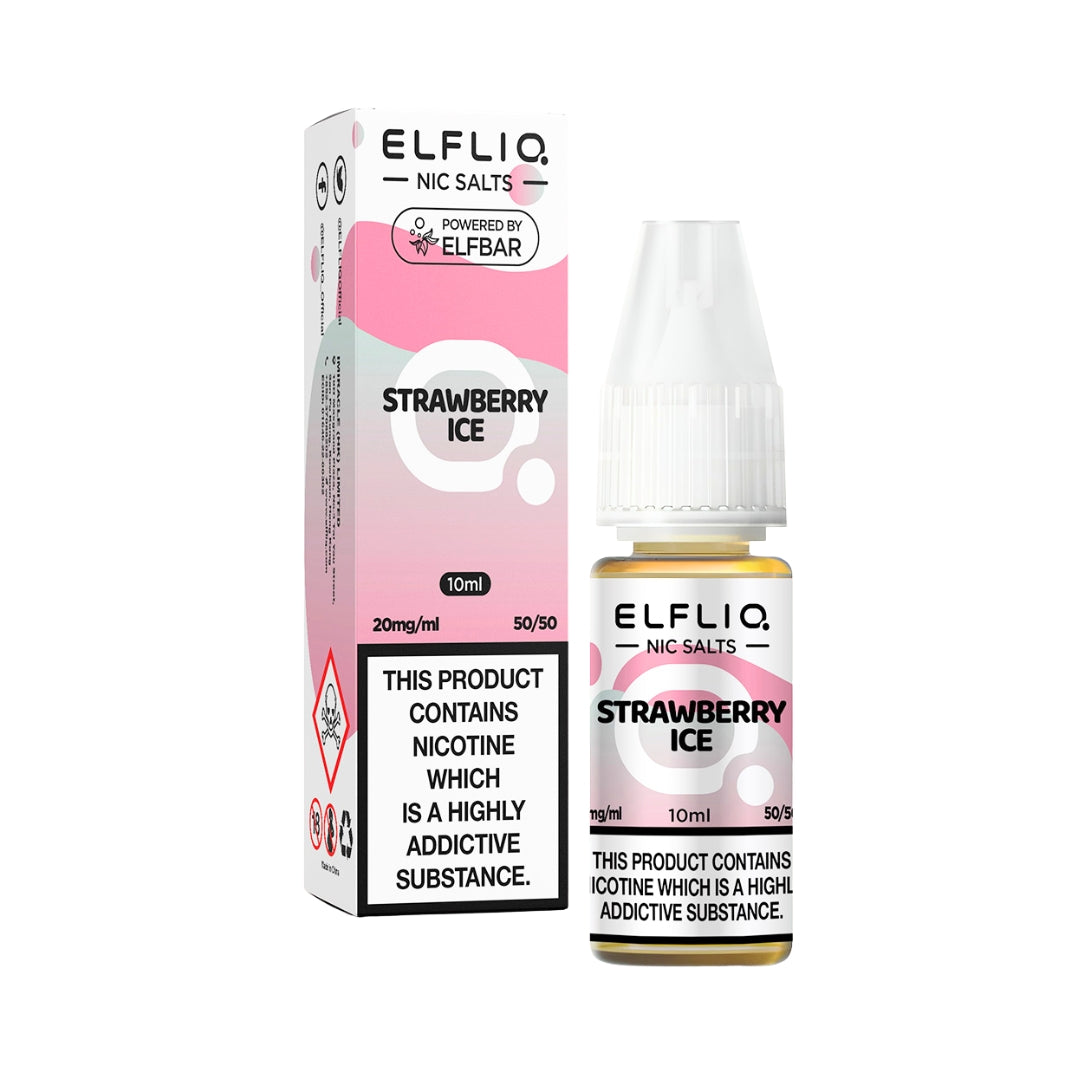 Elfliq Strawberry Ice Nic Salt E-Liquid.