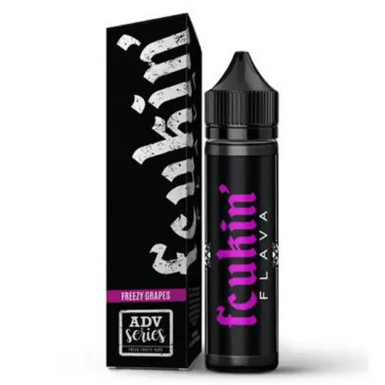 Image of Fcukin Flava Freezy Grapes 50ml shortfill e-liquid with packaging at Smokz Vape Store