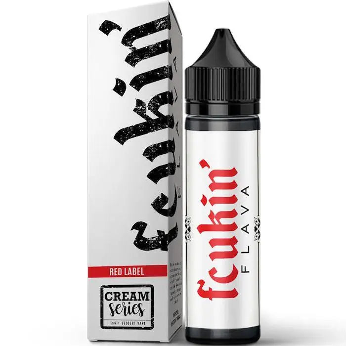 Fcukin Flava Red Label 50ml shortfill e-liquid bottle and packaging at Smokz Vape Store