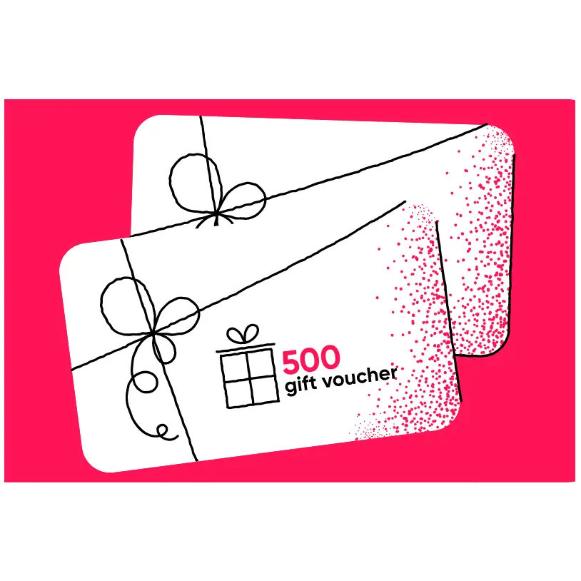 White gift vouchers with black ribbons and red text for smokz vape store gift cards