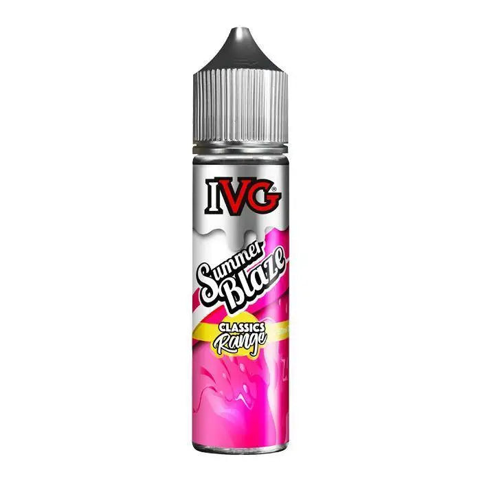 Pink and silver vape juice bottle from IVG Classics Range Summer Blaze at Smokz Vape Store