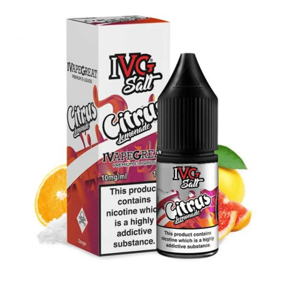 IVG Salt Citrus Lemonade 10ml e-liquid bottle and packaging at Smokz Vape Store