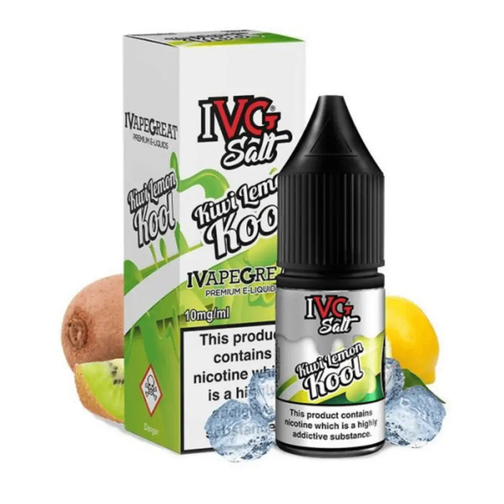 Ivg Salt Kiwi Lemon Kool 10ml E-Liquid with Kiwi Lemon Flavor and Nicotine Salt
