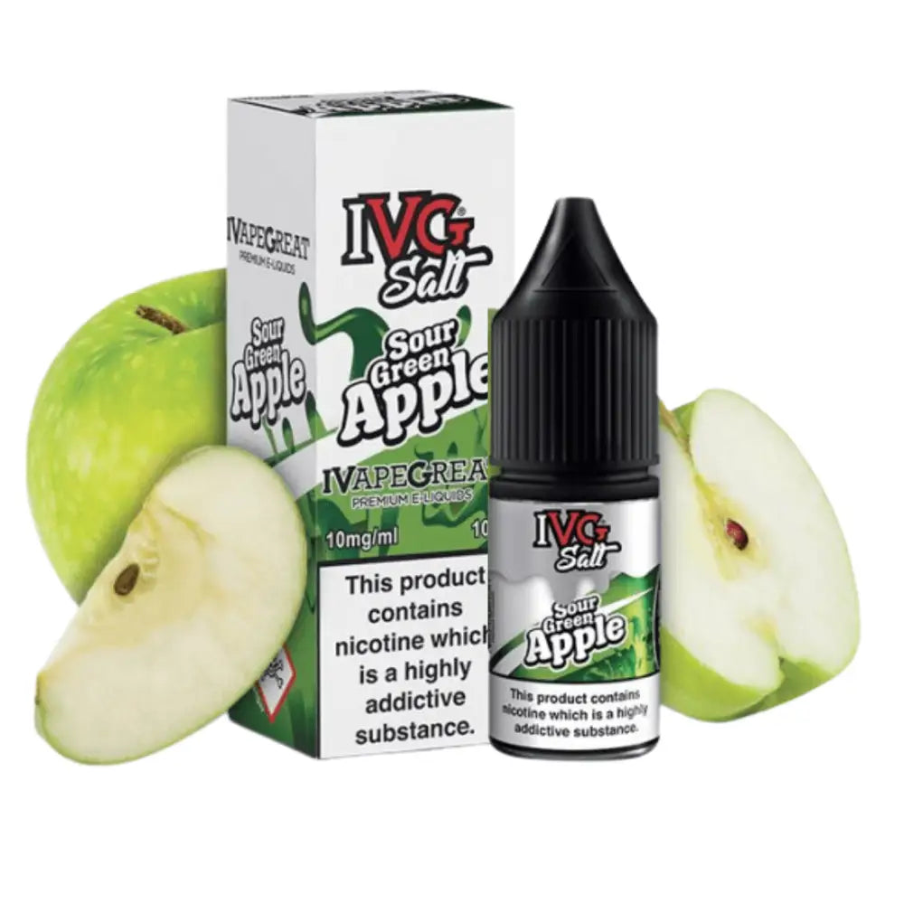 IVG Salt Sour Green Apple 10ml E-Liquid with Nicotine Salt Flavor