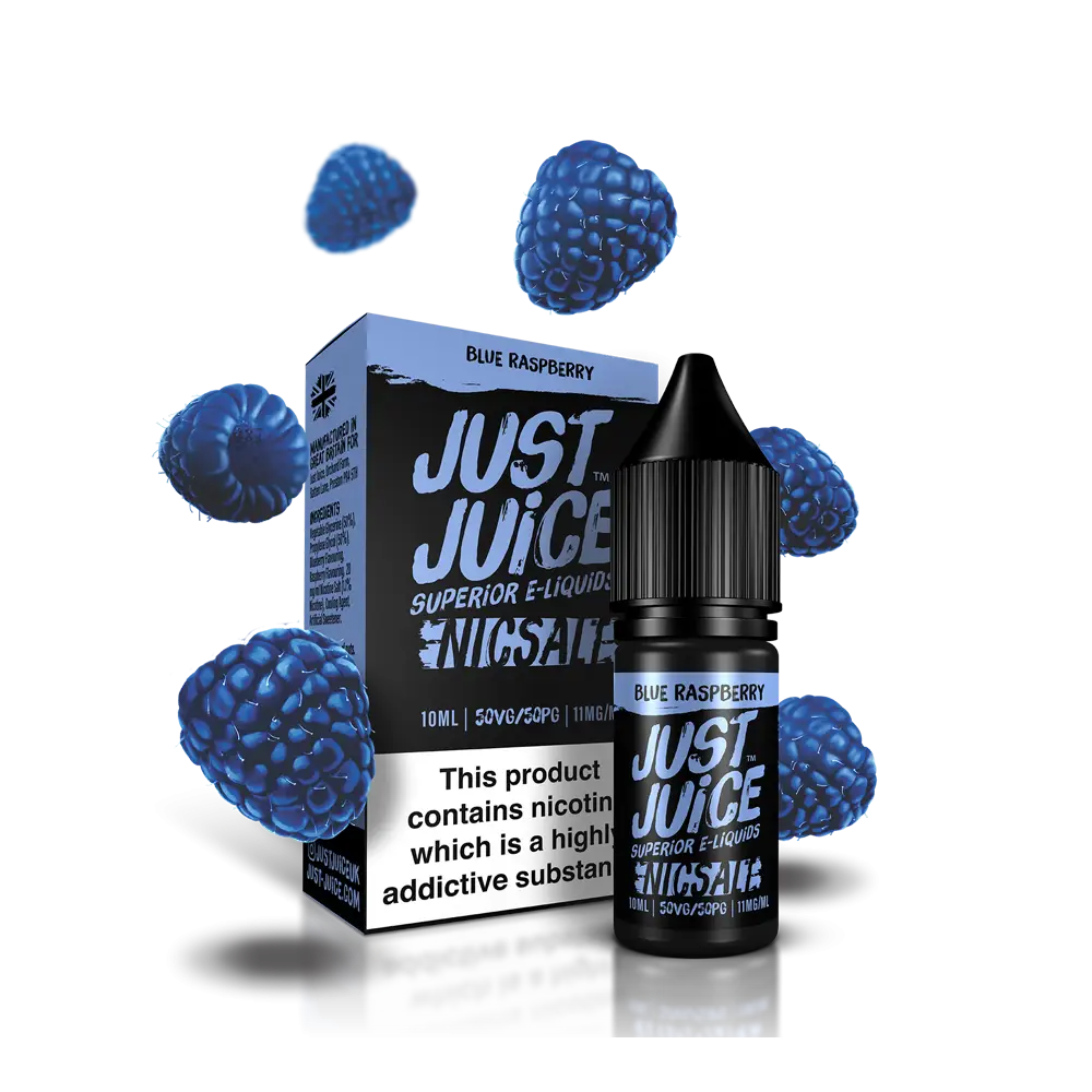 Blue raspberry 10ml nic salt e-liquid and packaging at Smokz Vape Store