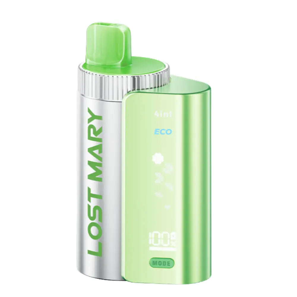 Green and silver Lost Mary Apple Edition Pod Kit vape with digital display at Smokz Vape Store