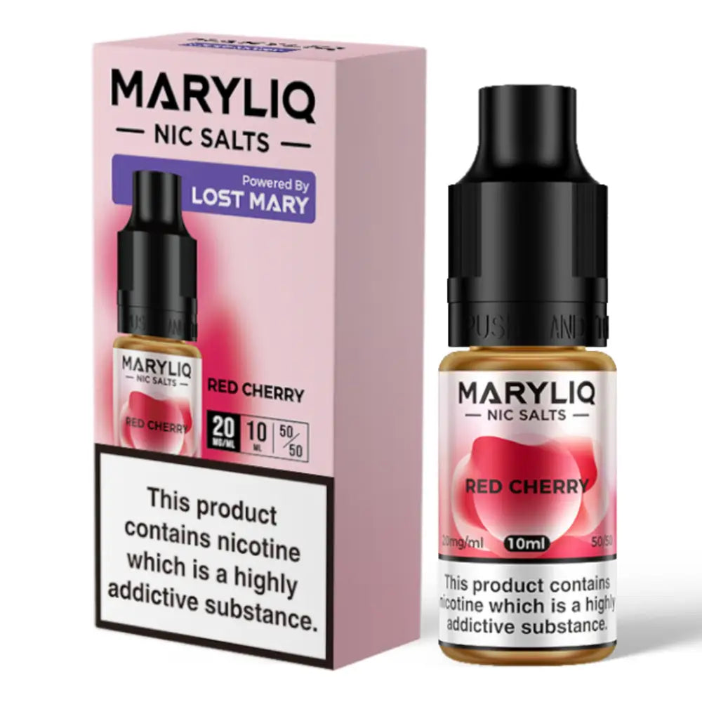 Maryliq E-Liquid Nic Salt Red Cherry flavor in 10ml bottle from Lost Mary at Smokz Vape Store