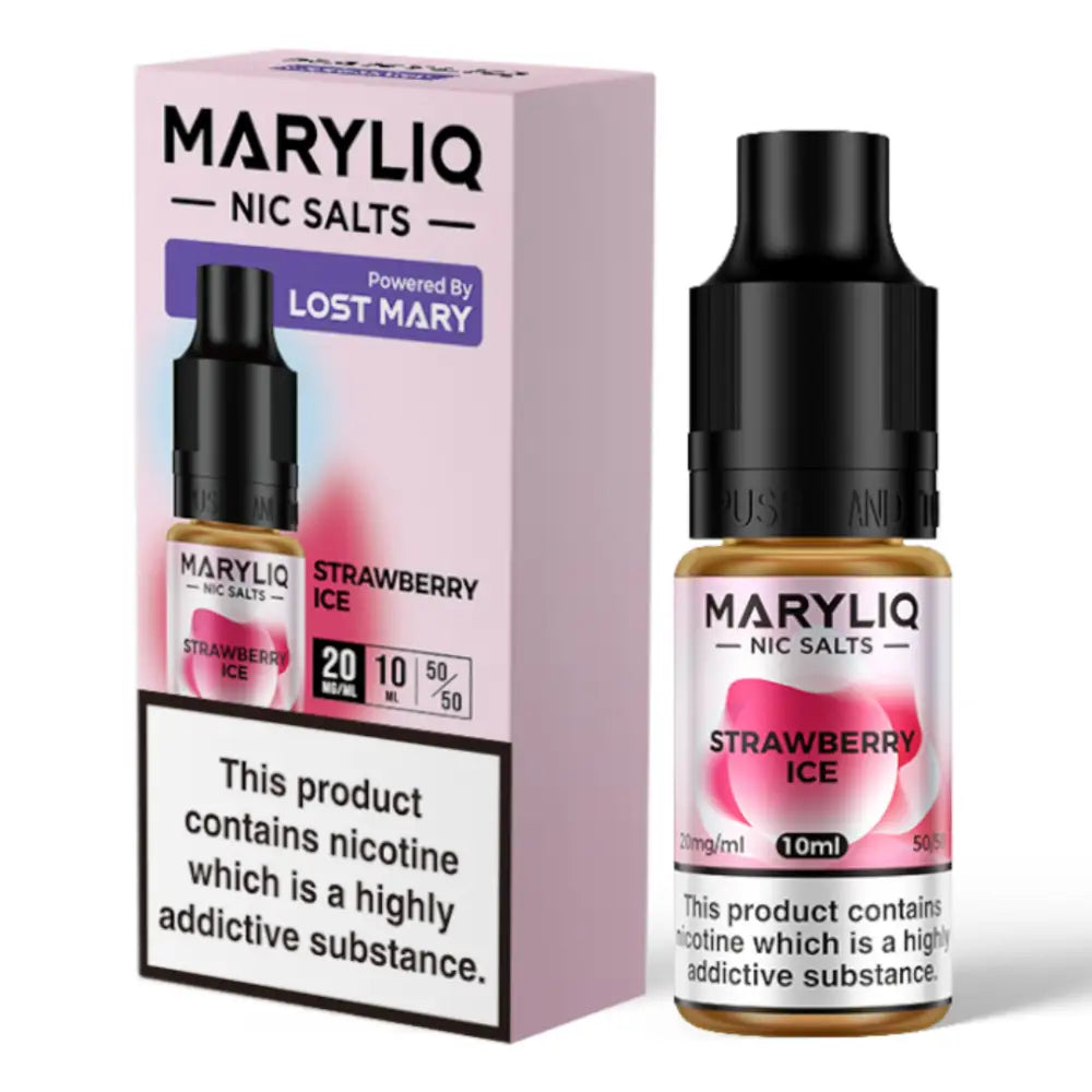 Maryliq E-Liquid Nic Salt Strawberry Ice featuring Lost Mary flavor at Smokz Vape Store
