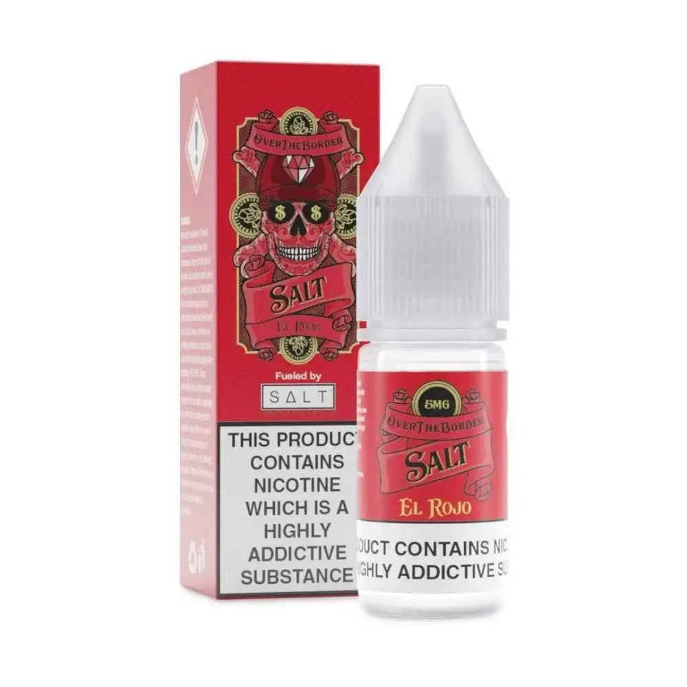 Red-labeled Border El Rojo 10ml nicotine salt e-liquid bottle at Smokz Vape Store