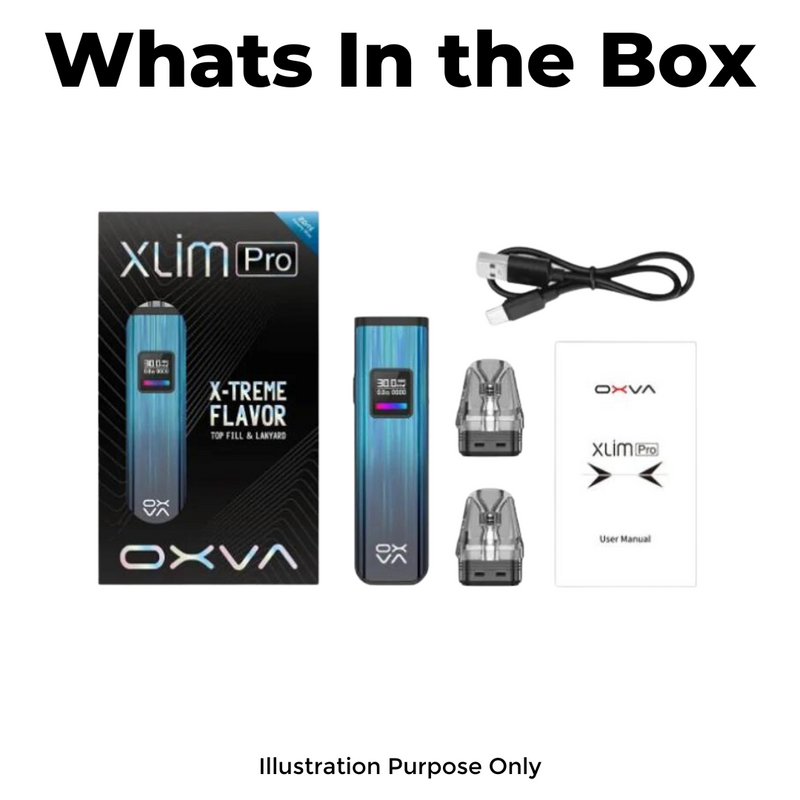 Oxva Xlim Pro Vape Kit Box Content