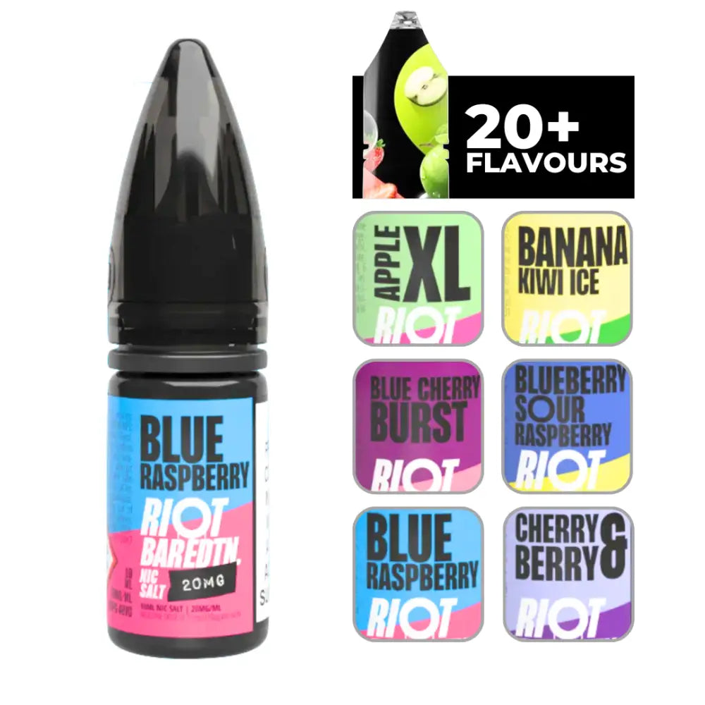 Riot Bar Edtn Blue Raspberry 10ml E-Liquid with 20mg Nicotine Salt vape juice