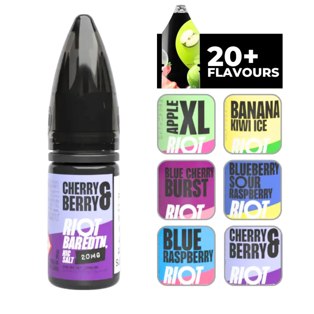 Riot Bar Edtn Cherry and Berry 10ml E-Liquid with multiple flavor options