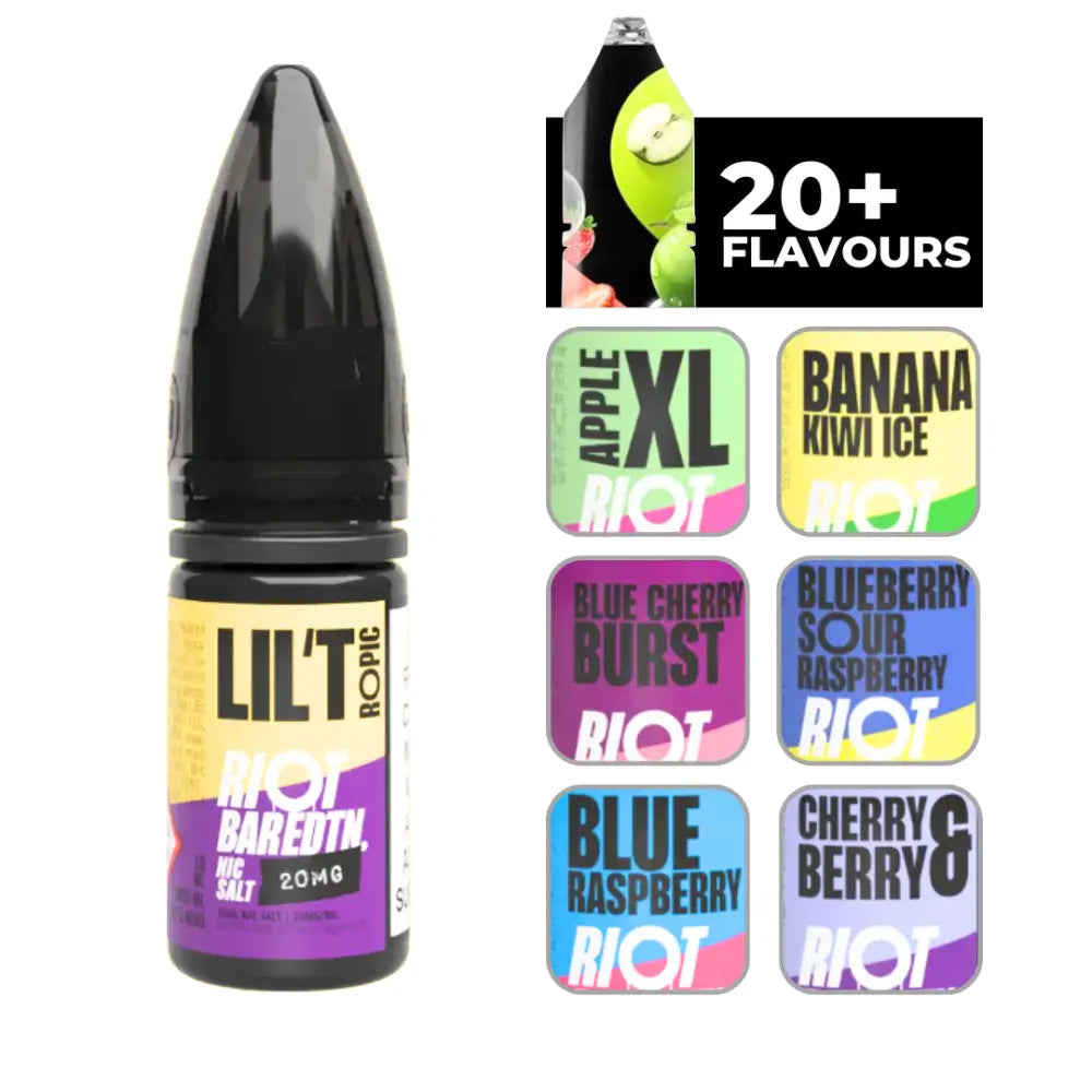 Image of Riot Bar Edtn Lil Tropic 10ml e-liquid bottle with flavor options