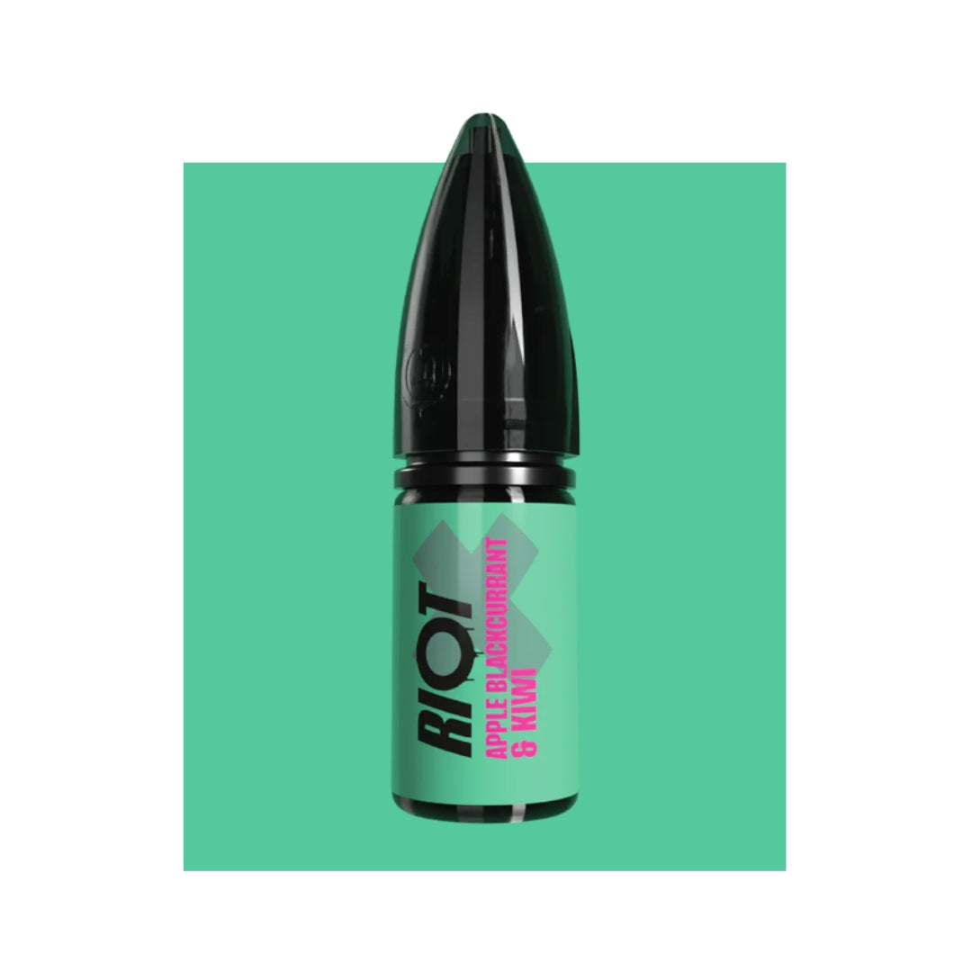 Riot Nic Salt Apple Blackcurrant Kiwi 10ml vape juice bottle.