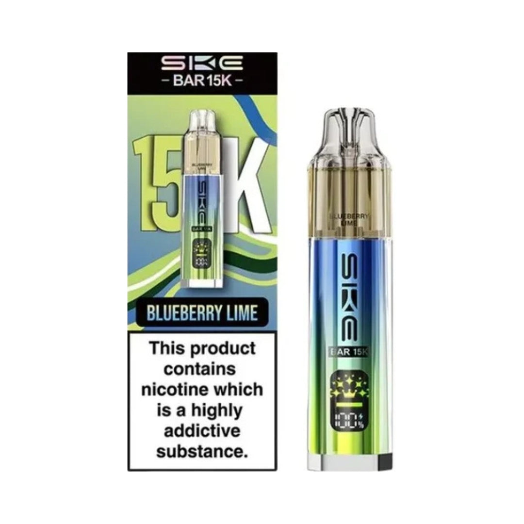 SKE Bar 15K Rechargeable Prefilled Pod Kit Blueberry Lime.