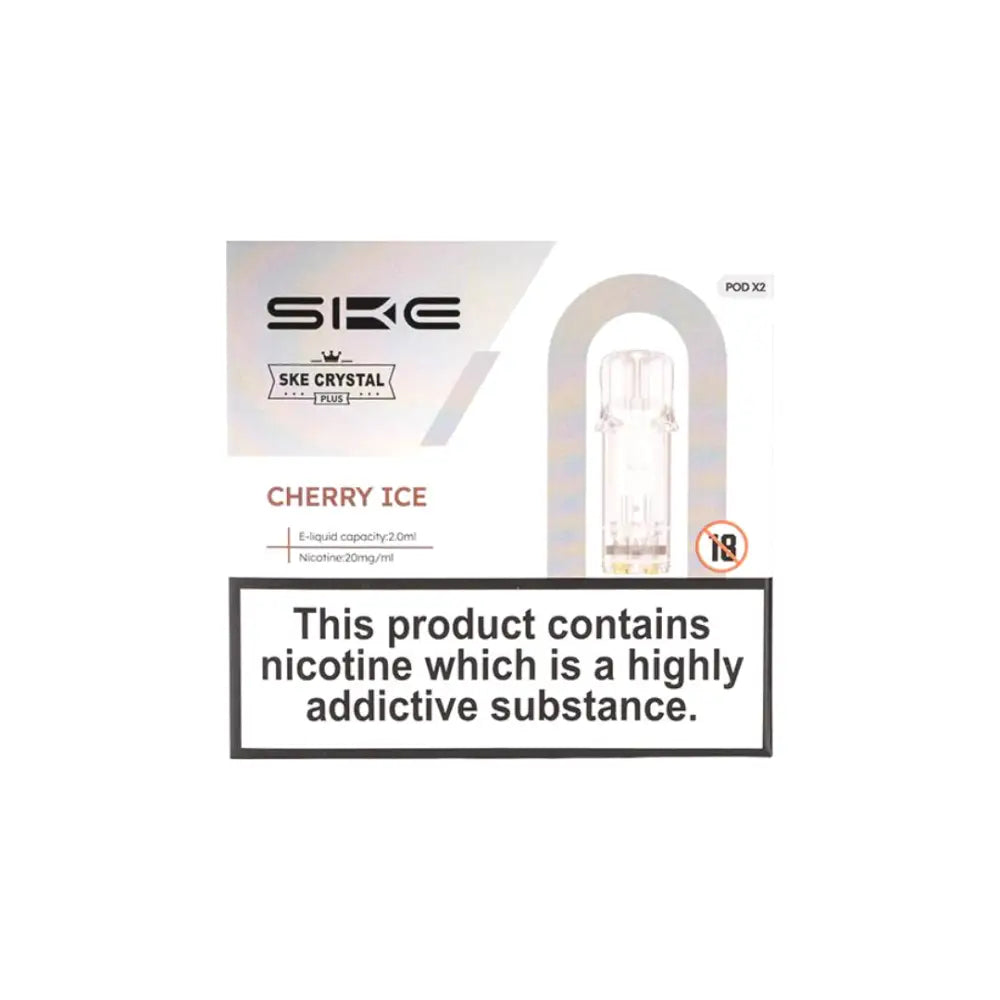 Ske Crystal Plus Pods Cherry Ice flavored nic salt vape pack at Smokz Vape Store
