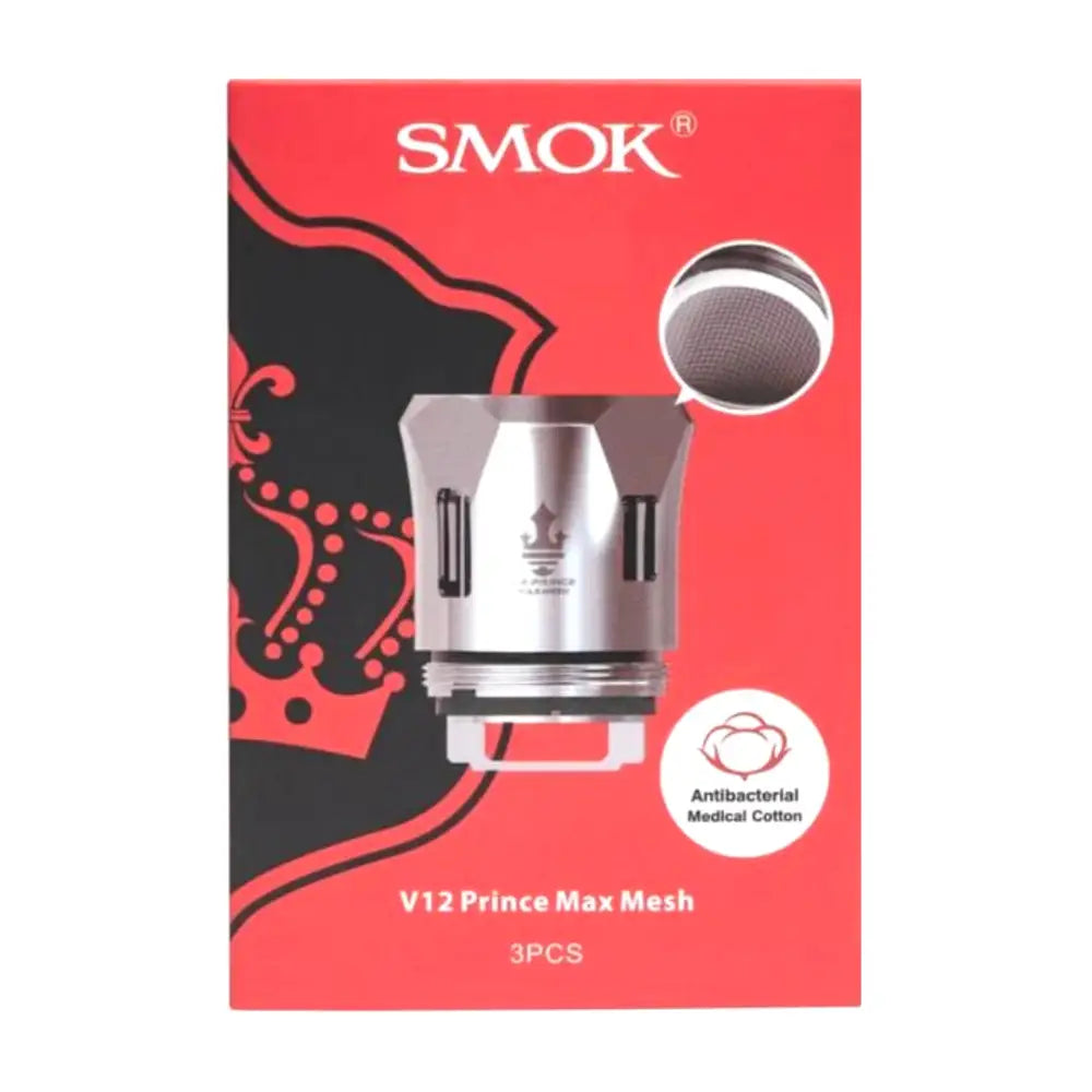 SMOK TFV12 Prince mesh coils with antibacterial medical cotton, 3-pack for TFV12 Prince vaping