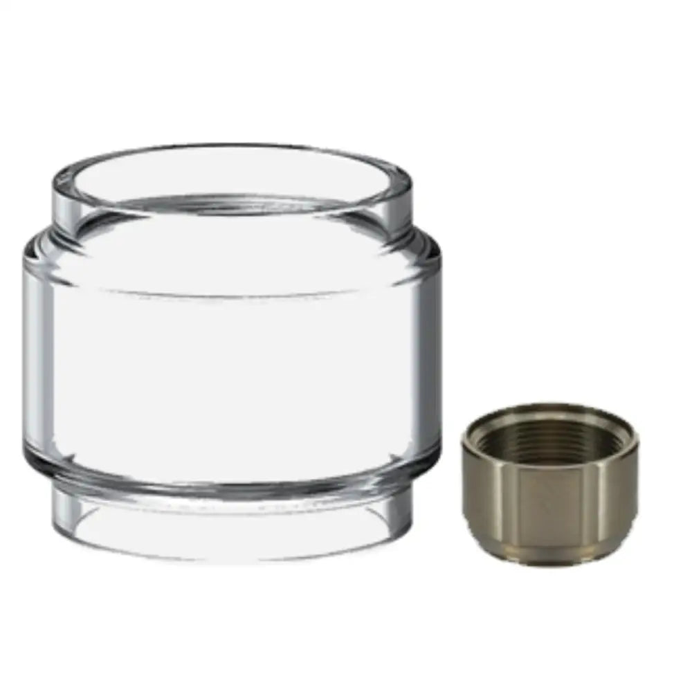 Clear glass tank with metal threaded base for Smok TFV9 vape atomizer at Smokz Vape Store