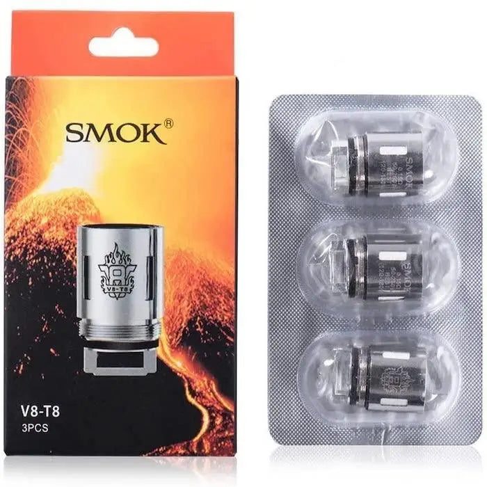 SMOK V8-T8 replacement pack of 3 coils for sub-ohm vaping at Smokz Vape Store