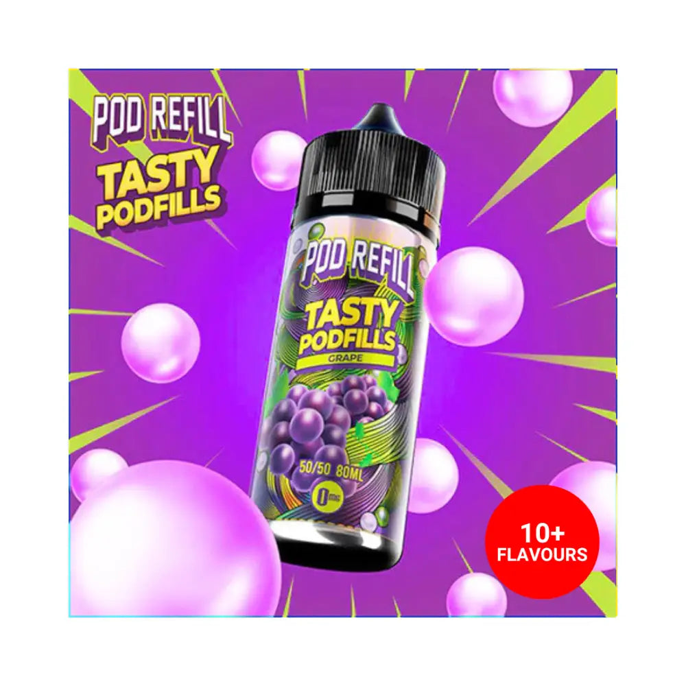 Tasty Podfills Grape 80ml E-Liquid - Smokz Vape Store.